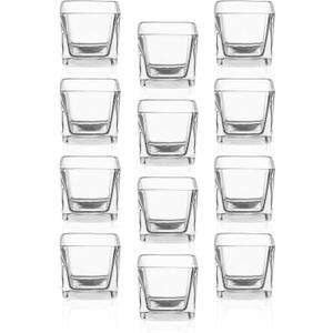 Royal Imports Candle Holder Square Cube Votive Tealight Glass for Wedding, Birthday, Holiday & Home Decoration, Set of 12