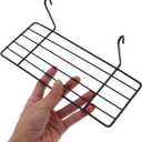  Balacoo Parrot Birdcage Platform Perch with Hanging Hooks - Iron Grid Wall Shelf for Small Pet Birds Bird Cage Accessory Stand for Climbing Resting and Display 9.84X3.93X2.75In