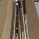 Warm Gold Aluminum Curtain Rods for Windows 16 to 86 Inch, 1 Inch Diameter Blackout Curtain Rod with Aluminum Cylinder Finials and Full Surround Brackets, Wall and Ceiling Mount