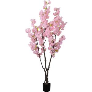 6ft Tall Pink Artificial Cherry Blossom Trees, Realistic Handmade Plant, Fake Cherry Blossom Tree for Home Office Indoor Outdoor Party Wedding Christmas Decor (5.9FT)
