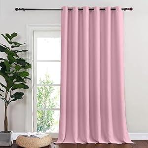NICETOWN Blackout Room Divider Curtains for Sliding Glass Doors 102 Inches Long 1 Panel, Extra Wide Curtains for Doorway Patio Bedroom Living Room (Rouge Pink, 80Wx102L, 1 Panel)
