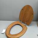 Mayfair Natural Oak Veneer Toilet Seat with Chrome Hinges, Elongated, Wood