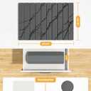 Yofidra Large Stone Dish Drying Mat for Kitchen Counter, Quick Dry Stone Mats with Absorbent Diatomaceous Earth, Foldable Roll Up Drying Organizer Pad for Utensils Plate, 24"×16", Dark Gray Marble