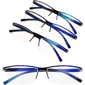 MARE AZZURO 4 Pack Blue Light Blocking Reading Glasses Men Women Lightweight Computer Readers, Magnification Strength: 2.5 x