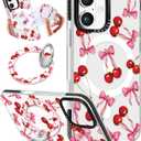 Toycamp for iPhone 17 Case Compatible with Magsafe - for Women Girls Cute Design 360 Magnetic Ring Holder Stand Kickstand Cherry Bow Girly Funny Fashion Pretty TPU Aesthetic Teen Phone Cover