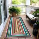 Multicolor Washable Indoor Outdoor Rug 2' x 6', Colorful, Stain Resistant, Easy Clean, Durable Area Rug for Indoor/Outdoor Patio, Deck, Porch, Entryway, Foyer