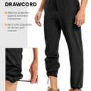 TBMPOY Mens Lightweight Hiking Pants Quick Dry Travel Fishing Water Resistant Workout Athletic Sweatpants Zipper Pockets (Black, XXXL)