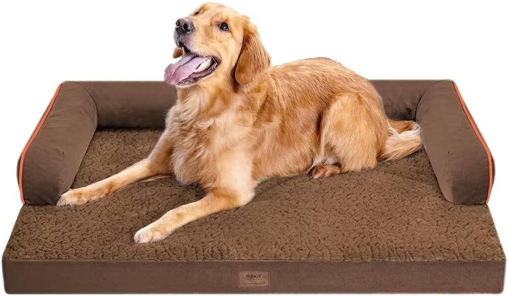 Large Dog Bed Orthopedic Washable - Beds Bolster - Medium XL XLarge Big Dogs - Memory Foam Couch Sofa - Waterproof with Removable Cover