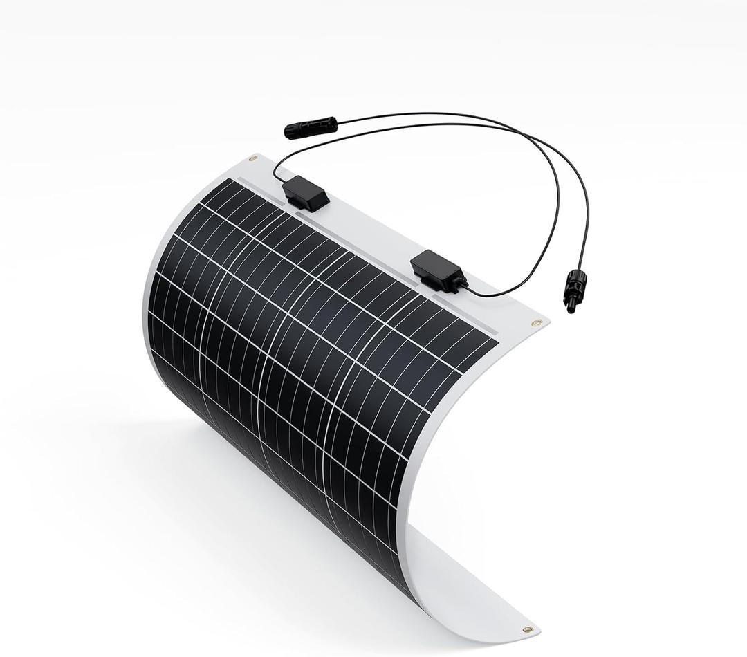 Renogy Flexible Solar Panel 50 Watt 12 Volt Monocrystalline Ultra-Flexible Bendable Mono Off-Grid Charger for Marine RV Cabin Van Car Boat Curve Surfaces