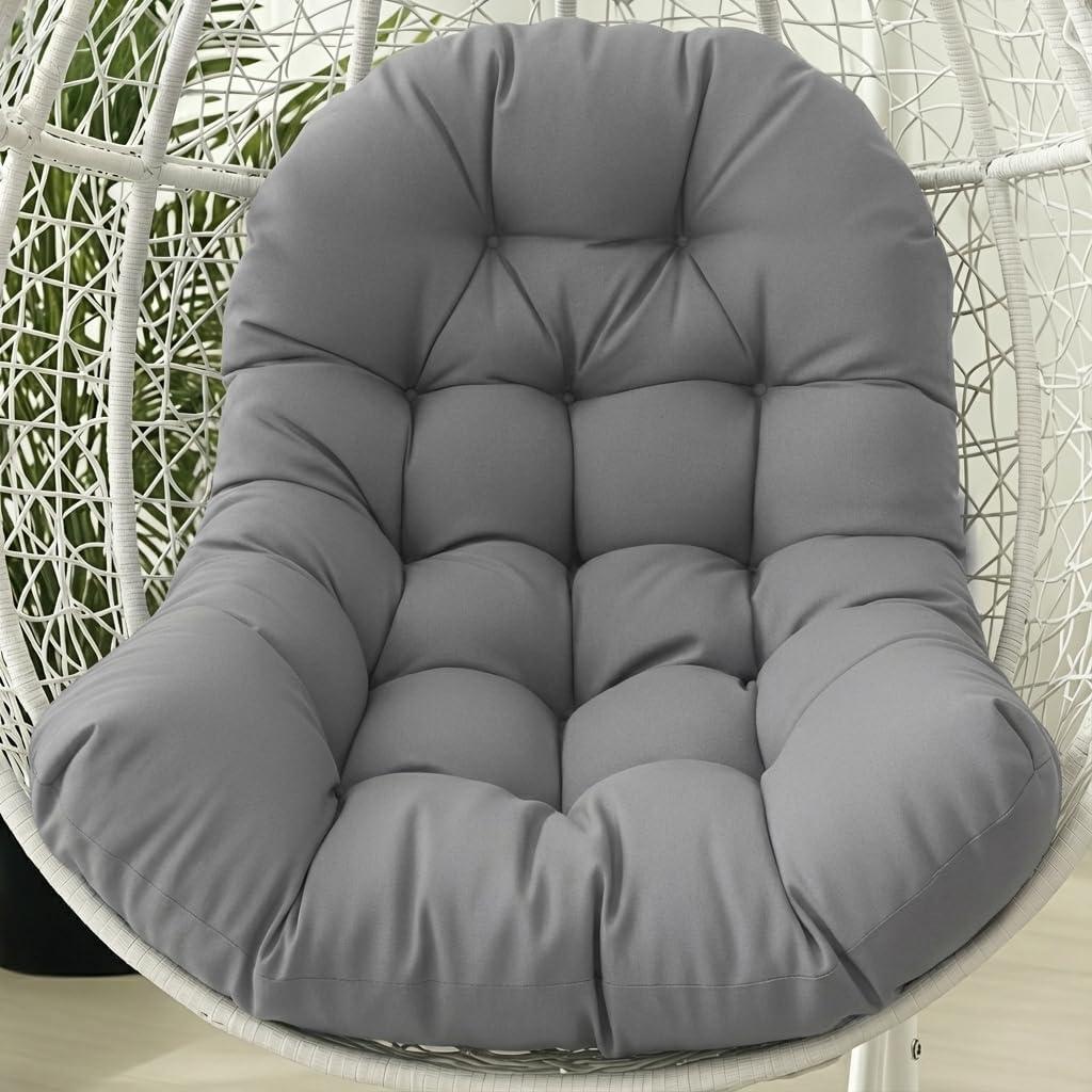 Egg Chair Cushion Replacement Outdoor Hanging Chair Cushion for Patio Furiture Hammock Swing Cushion 47x35x6 Inches (Light Gray)
