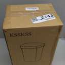 KSSKSS 3 Pack Bathroom Small Trash Can with Lid, 2.6 Gallon Slim Garbage Bin with Pop-Up Lid, 10L Plastic Wastebasket for Bedroom, Office, Kitchen, Toilet (Matte Black)