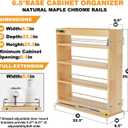 Pull Out Spice Rack Organizer for Cabinet, 6.5" W x 22.3" D x 25.2" H Multi-Use Solid Wood Slide Out Shelf for Kitchen Cabinet, Sliding Spice Rack for Cans & Jars, Pantry Organization