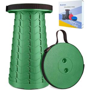 Boreeman Upgraded Folding Stool Lightweight Yet More Sturdy with Load Capacity 400lbs Portable Collapsible Stool for Camping Fishing Hiking BBQ (Army Green)