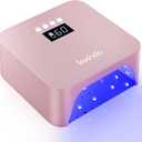 Lavinda 48W Nail Lamp, Rechargeable Cordless UV Light for Gel Nails LED Nail Dryer with Auto Sensor, 4 Timer Settings & LCD Display, Fast Curing Light All Gel Polish for Home&Salon (NovaGlow RoseGold)