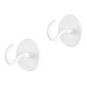 TONLEA 2 Pack Coat Hooks, Adhesive Hooks Wall Mounted, Heavy Duty Metal Wall Hooks for Hanging Coat, Scarf, Hat, Bag, Key, Towel (White), Pack of 2