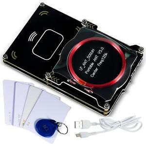 Proxmark3 RFID Card Reader Writer, Proxmark3 Easy V5.0 Memory IC ID Card Copier, 512M RFID Cloner with Integrated Antenna Decryptor, LF HF Frequency 125Khz 13.56Mhz