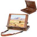 TYYIHUA A3 Tabletop Easel for Painting, Adjustable Wooden Art Easel with Page Clips & Carry Strap, Drawing Board for Sketching, Diamond Painting, Ideal for Students & Beginners