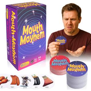 BUSOHA Mouth Mayhem Words So Hard Card Game - 3 in 1 Board Party Games for Adult Fun Travel Toy for Game Night with 220 Picture Cards and 30 Penalty Cards Gift for Friend Party Adults Age 18-30