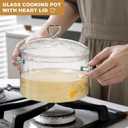 2.8L Heart-shaped Lid Glass Cooking Pot, 2800ml (3Qt/95oz) Capacity. Made From Heat-Resistant Borosilicate Glass, Safe for Dishwasher, Oven, Gas, and Electric Stoves. for Potpourri, Soups, and Pasta.