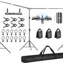 FUDESY 10x20ft Backdrop Stand Heavy Duty Adjustable Photography Background Support System with Angle Rotatable Connector, Spring Clamps, Sandbags, Ring Clips, Carry Bag for Photo Video Studio, Wedding