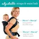 Infantino Flip 4-in-1 Convertible Baby Carrier, Adjustable, Ergonomic Babywearing, Registry Essential, Baby Carrier for Newborn to Toddler, Black