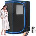 Sauna Tent, Full Body Portable Sauna for Home, Pentagon Sauna Tent with 3L 1000W Steam Generator, Remote Control, Folding Chair, 38'' x 38'' x 63''