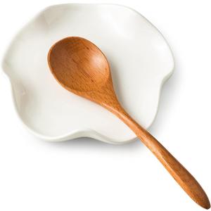 Cute Spoon Rest for Stove Top, Ceramic Spoon Holder for Kitchen Counter, 5.3 Inches Coffee Spoon Holder Utensil Rest for Cooking Housewarming Wedding, White
