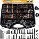 weideer 3670pcs M2 M3 M4 M5 Metric Screw Assortment Kit,Metric Bolt Assortment,12.9 Alloy Steel Hex Socket Head 10.9 Alloy Steel Hex Button Head Machine Screws Nuts Washers with Wrench
