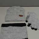 3-Pieces Winter Beanie Hat Scarf and Touch Screen Gloves Set Warm Knit Skull Cap for Men Women