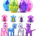4 Pack Jumbo Unicorn Deformation Easter Eggs with Toys Inside for Kids Boys Girls Toddlers Easter Basket Stuffers Fillers Gifts Party Favors