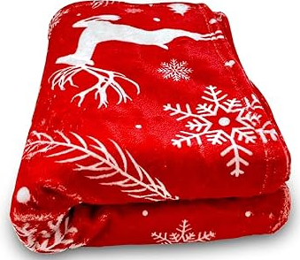 SeaRoomy Christmas Blanket, Ultra Soft Cozy Fuzzy Warm Reversible Knit Throw Blanket for Couch, Microfiber Lightweight Knitted Blanket Holiday Theme Home Christmas Decor (Reindeer, 61 x 46 inch)