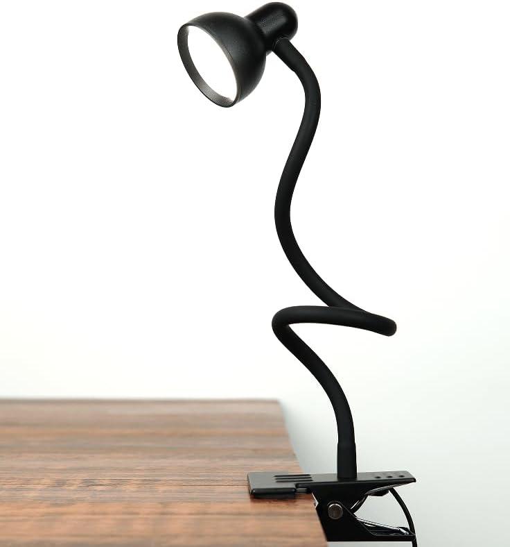 Clip-on Reading Light - 3 Color Modes, 10 Dimmable Brightness, Eye Care Clamp Desk Lamp with Flexible Gooseneck for Reading in Bed, Desk, Headboard, Computer (Black)