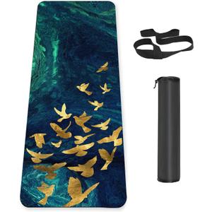 Non Slip Yoga Mat TPE Workout Mat for Men Women, Thick Workout Mat with Carrying Strap, Fitness Mats for Exercise, Yoga, Fitness, Pilates, Floor Workouts (72" x 24" x 6mm)