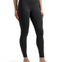 Colorfulkoala Dreamlux No Front Seam Leggings for Women 25" Inseam, High Waisted Buttery Soft 7/8 Yoga Pants (S, Black)