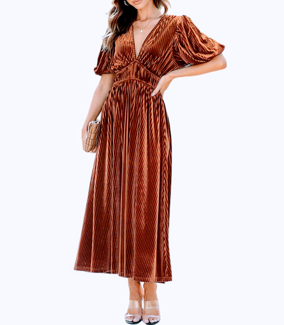 Women's Velvet Maxi Dress Formal Dresses for Wedding Guest Dress Size M