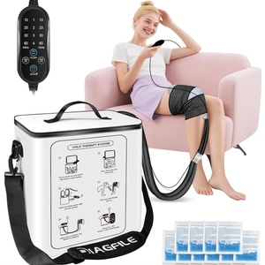 Cold Therapy Machine with Programmable Timer, Portable Ice Therapy Machine System for Knee, Cold Therapy Unit for LongTerm Relief and Recovery, w/Compression Pad for Shoulder, Hip and Ankle (White)
