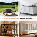 W B D WEIBIDA Swivel Caster Wheels for Cart, 5 Inch Industrial Heavy Duty Casters Set of 4, Top Plate Casters with Brake, No Noise Polyurethane Wheels for Cart, Furniture, Workbench