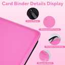 Portable 9-Pocket Trading Card Binder, Holds 1080 Cards with 60 Removable Sleeves Baseball Card Binder, Compact Card Album Organizer for Game & Sports Cards, Pink Color