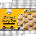 Checkered Chef Cooling Rack for Cooking and Baking - 11 " x 17 Set of 2 Stainless Steel, Oven Safe Grid Wire Cookie Cooling Racks