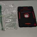 Case for iPad 9th/8th/7th Generation 2021/2020/2019(10.2 inch), Heavy Duty Military Grade Shockproof Rugged Protective 10.2" Cover with Built-in Stand for iPad 9 8 7 Gen (Black+Red)