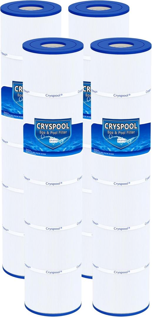 Cryspool 07112 Filter Compatible with Clean and Clear Plus 520, CCP520, PCC130, R173578, 178585, 817-0143, C-7472, FC-1978, 4125 Sq. Ft Pool Filter Cartridge, 4 Pack