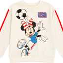 Disney Minnie Mouse Girls French Terry Oversized Drop Shoulder Sweatshirt Toddler to Big Kid Sizes (5-6)
