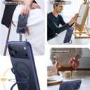 TORRAS Magnetic Ostand for iPhone 17 Pro Max Case, [Military Grade Protection] [Fit for MagSafe] [Built in Kickstand] [Camera Control Button] Translucent Slim Back Soft Edge, Deep Blue