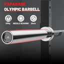 PAPABABE Barbell, 7ft Olympic Barbell 45lb Solid Chrome, 2-Inch Sleeves with Hybrid Needle Bearings & Bushings, 1000lbs Capacity Home Gym Bar for Stable Training (Silver)