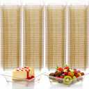 Mimorou 300 Pcs Mini Gold Glitter Clear Dessert Plates 1oz Disposable Appetizer Trays Bulk Small Square Plastic Dish for Party Birthday Wedding Tasting Serving Cake Salad Fruit Sauce Snack, 2.4 Inch