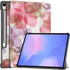 2 x Lightweight Trifold Smart Case for Samsung Galaxy Tab S10 FE+/ S10 FE Plus 2025 13.1 Inch, Auto Wake/Sleep Cover with Stand Flower