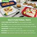 Tovolo Steak Marinating Container Large Grill Marinade and Prep Tray Set for Meat Veggies Burgers, Dishwasher Safe BBQ Marinating Tray with Cover for Thawing Prepping or Serving 17x10.5 in