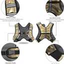 Weighted Vest, 6lb/8lb/12lb/16lb/20lb/25lb/30lb Weight Vest with Reflective Stripe, Weighted Vest for Men Women Workout Equipment for Strength Training, Running, Jogging, Fitness, Weight Loss (PU-Gold)