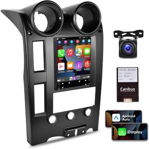 [2G+64G] Vertical Car Radio for Hummer H2 2002-2007, 9.7 inch Android Touch Screen Stereo, Carplay/Android Auto/Hi-Fi Audio/1080P/SWC/Bluetooth + AHD Backup Camera + MIC