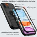 KECAI for iPhone 11 Case with Belt Clip Holster,Built-in Screen Protector,Heavy Duty Shockproof Drop Protection Military Grade Durable Phone Cover with Kickstand for Apple iPhone 11 (Black)
